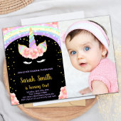 第1回ピンクユニコーン誕生日招待状(写真あり) 招待状