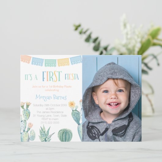 第1回フィエスタメキシコテーマボーイファースト誕生日パーティー 招待状 (スタンド正面)