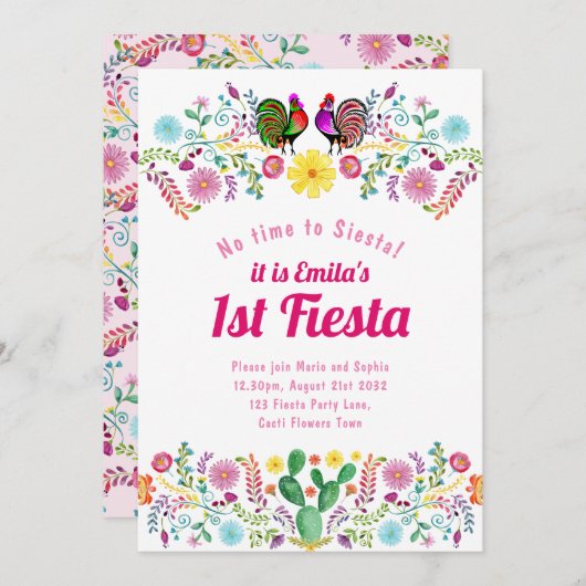 第1回フィエスタ誕生日で女子フォークアートシノリータ 招待状 (正面/裏面)