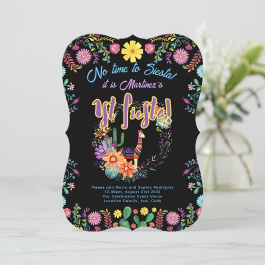 第1回フィエスタ誕生日BOYフォークアートフローラ5 x 7 招待状 (スタンド正面)