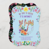 第1回フィエスタ誕生日BOYフォークアートフローラ5 x 7 招待状 (正面/裏面)