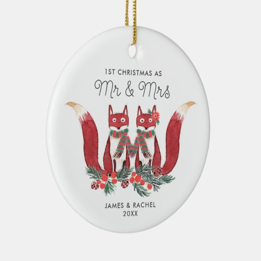 第1回フェスティバルキツネミセス・クリスマスパーソナライズされた セラミックオーナメント (右)