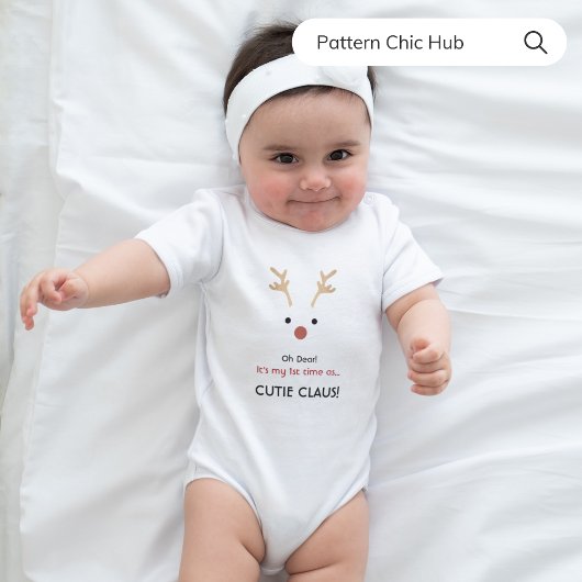 第1回ベビーかわいこちゃんクロースホワイトファミリークリスマス ベビーボディスーツ
