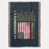 第1回ミネソタ・ボランティア歩兵(BH) スローブランケット (正面縦)