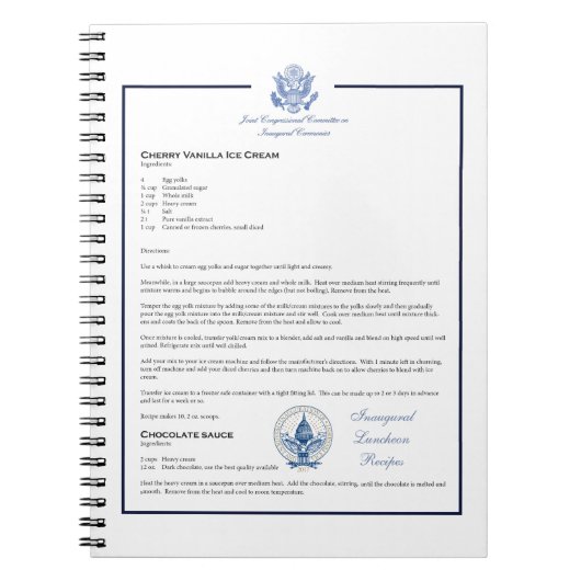 第1回ランチョンレシピさくらんぼバニラアイスクリーム ノートブック (正面)