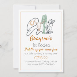 第1回ロデオ、第1回ロデオ誕生日、カウボーイ誕生日、 招待状