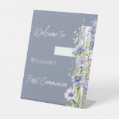 第1回共産党埃っぽい青いフローラのクロス歓迎 台座サイン (正面)