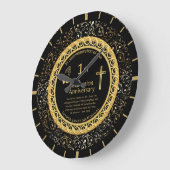 第1回叙勲記念日の司祭パーソナライズされた ラージ壁時計 (傾斜)