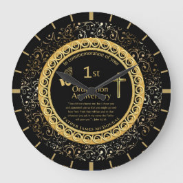 第1回叙勲記念日の司祭パーソナライズされた ラージ壁時計