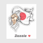 第1回日本Tシャツ国旗を掲げている シール (シート)