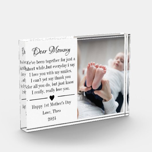 第1回母の日の贈り物ベビーの母の詩 フォトブロック (左)