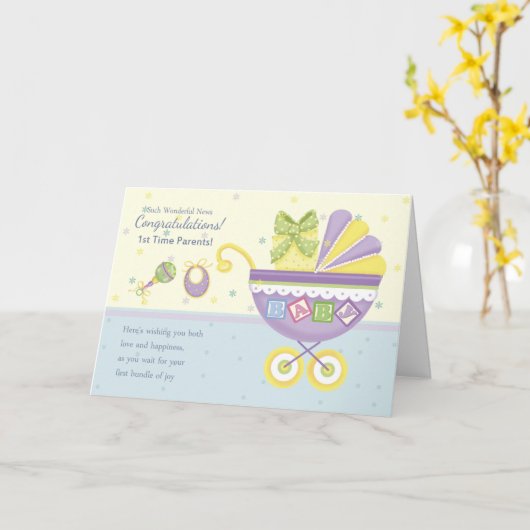 第1回父母の妊娠祝いカード カード (黄色い花)