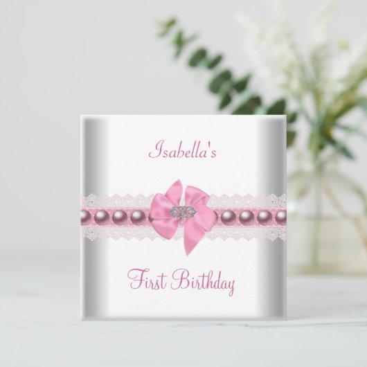 第1回生誕祭パーティーかわいらしピンクボウ 招待状 (スタンド正面)