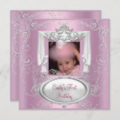 第1回生誕祭パーティーガールピンクシルバースター 招待状 (正面/裏面)