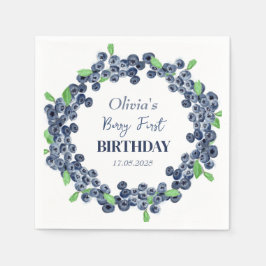 第1回生誕祭パーティーBlueberryベビーガール スタンダードカクテルナプキン