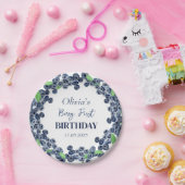 第1回生誕祭パーティーBlueberryベビーガール ペーパープレート (パーティー)