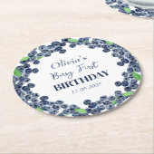 第1回生誕祭パーティーBlueberryベビーガール ラウンドペーパーコースター (アングル)