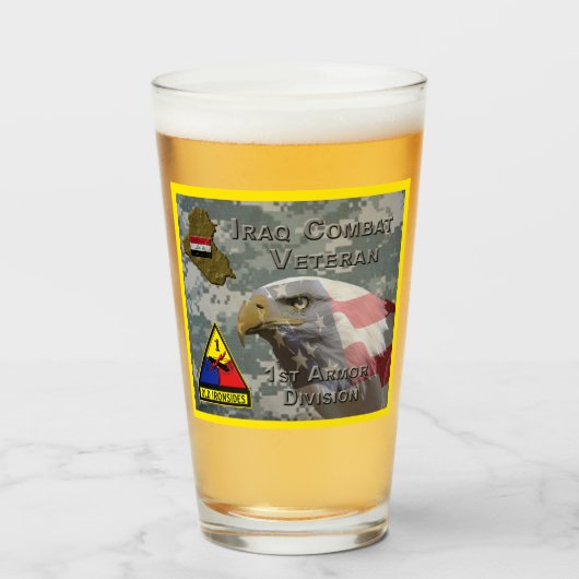 第1回甲冑ディビジョンイラク戦闘退役軍人 タンブラーグラス (ドリンク正面)