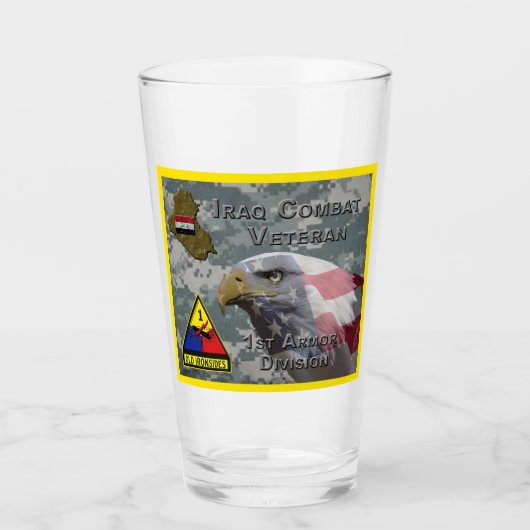第1回甲冑ディビジョンイラク戦闘退役軍人 タンブラーグラス (正面)