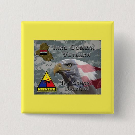 第1回甲冑ディビジョンイラク戦闘退役軍人 缶バッジ (正面)