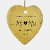 第1回結婚したクリスマスのミセス・ハートシンプル写真 セラミックオーナメント (右)