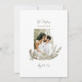 第1回結婚したクリスマス2枚フォトパイン&〔雄ジカの〕枝角ホール シーズンカード (正面)