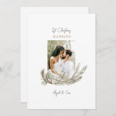 第1回結婚したクリスマス2枚フォトパイン&〔雄ジカの〕枝角ホール シーズンカード (正面/裏面)