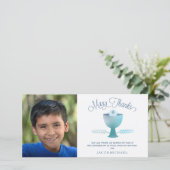 第1回聖なる聖餐式ありがとうございます写真カード-少年の サンキューカード (スタンド正面)