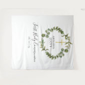 第1回聖なる聖餐式の緑の背景 タペストリー (正面(横))