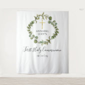 第1回聖なる聖餐式の緑の背景 タペストリー (正面)