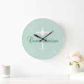 第1回聖なる聖餐式、ソフトグリーンでのスクリプト ラージ壁時計 (ホーム)