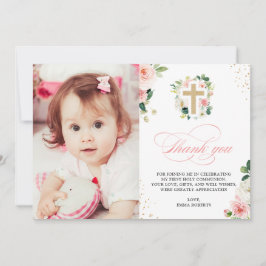 第1回聖バプテスマ宗教赤面ピンク金ゴールド サンキューカード
