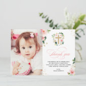 第1回聖バプテスマ宗教赤面ピンク金ゴールド サンキューカード (スタンド正面)