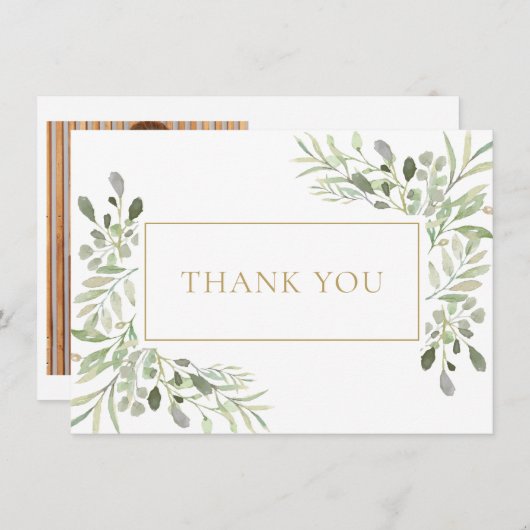 第1回聖体拝領グリーナリー・フォト・金ゴールド サンキューカード (正面/裏面)