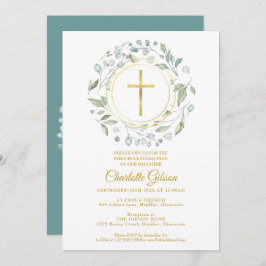 第1回聖体拝領グリーナリー・金ゴールド十字架 招待状