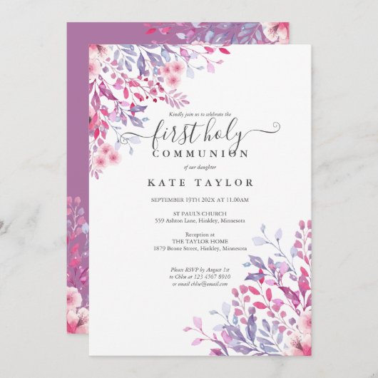 第1回聖餐エレガントフローラ  招待状 (正面/裏面)