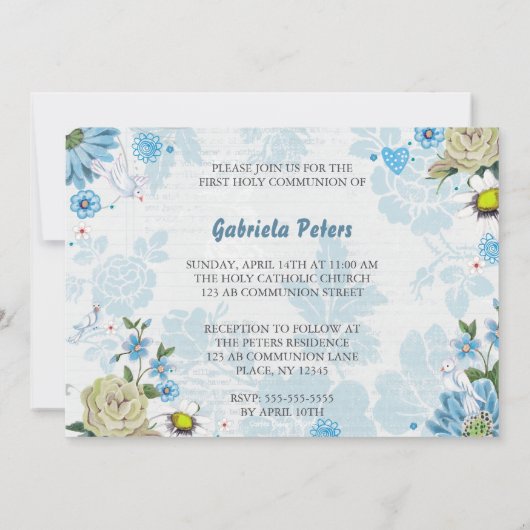 第1回聖餐フローラ |フォト招待状 招待状 (裏面)