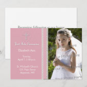 第1回聖餐会、Pinkリボン招待状 招待状 (正面/裏面)