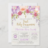 第1回聖餐式招待状紫金ゴールドフローラ 招待状 (正面)