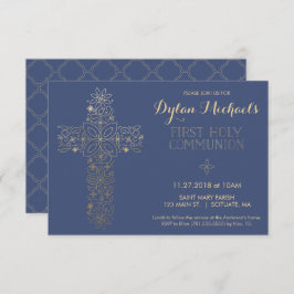 第1回聖餐式招待状、金ゴールドクロス招待状 招待状