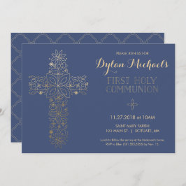 第1回聖餐式招待状、金ゴールドクロス招待状 招待状