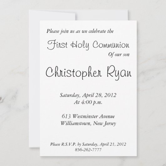 第1回聖餐式5 招待状 (裏面)