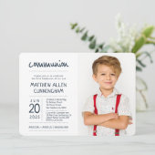 第1回聖餐式| モダン +写シンプル真 招待状 (スタンド正面)