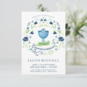 第1回聖餐招待状ボーイズ招待状カード 招待状 (スタンド正面)