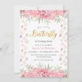 第1回誕生日の水彩蝶 招待状 (正面)