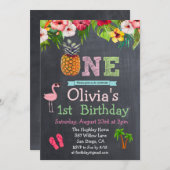 第1回誕生日アロハルアウ(ハワイ式宴会)トロピカル招待状 招待状 (正面/裏面)