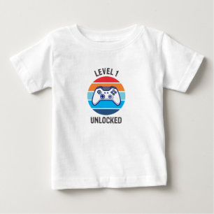 第1回誕生日ゲーマーレベル1 ベビーTシャツ