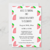 第1回誕生日ストロベリーピンクベビーガール2024 招待状 (正面)