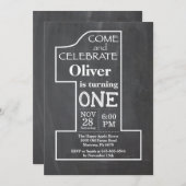 第1回誕生日チャルクボード招待状 招待状 (正面/裏面)