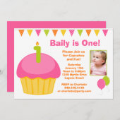 第1回誕生日パーティの招待状 招待状 (正面/裏面)